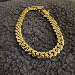4 K solid yellow gold Miami Cuban ink bracelet 8mm 8 in 45.1grams!!